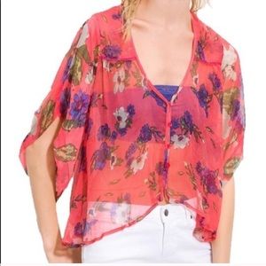 FREE PEOPLE Sheer Chiffon Katomi Cardigan XS